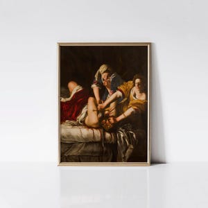 Judith Beheading Holofernes 1620, Artemisia Gentileschi print.