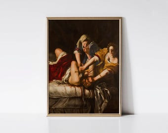 Judith décapitant Holopherne 1620, Artemisia Gentileschi estampe.