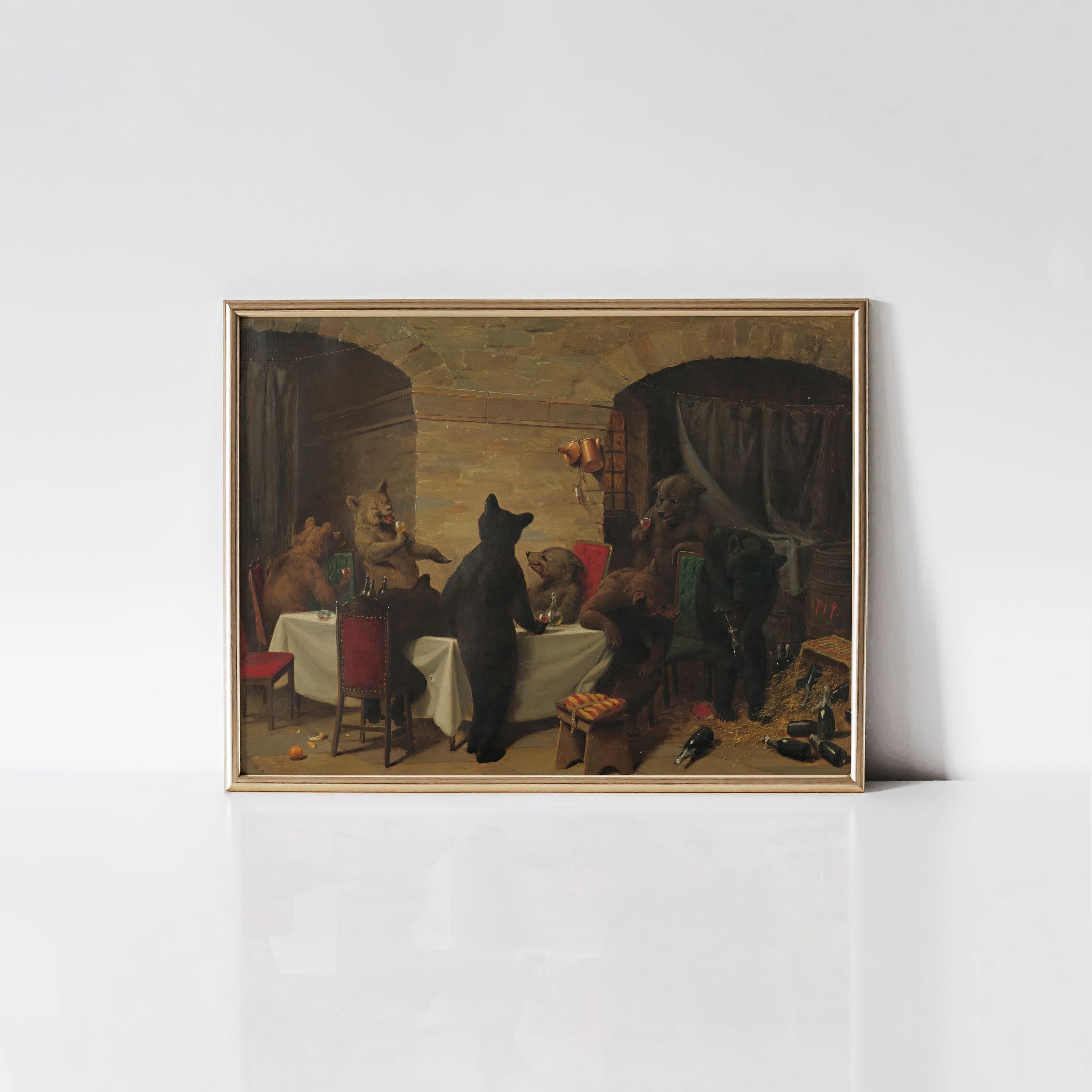 Bear Carousel 1870 William Holbrook Beard Print, Bear Fairy Tale