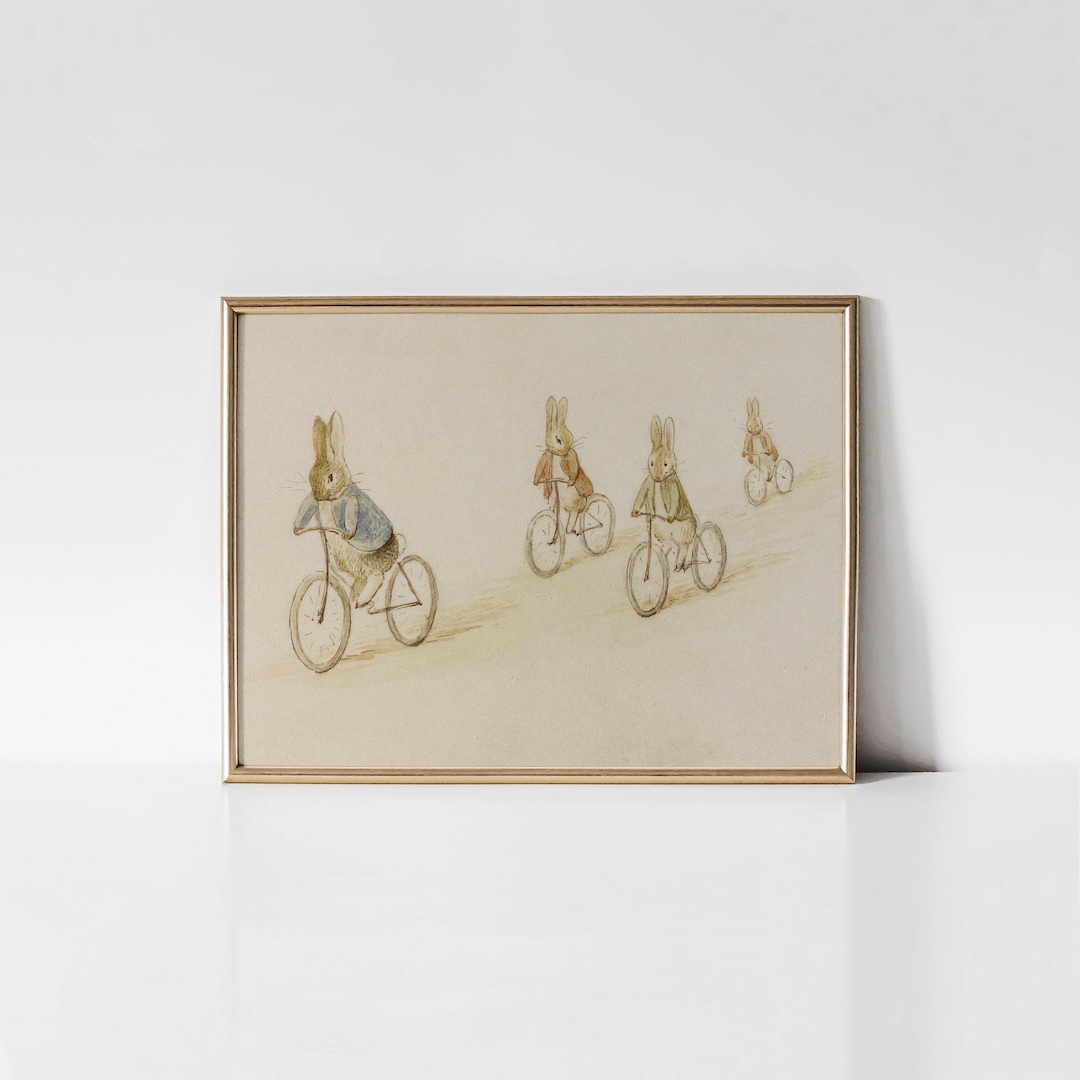 Peter Rabbit Benjamin Bunny and Friends on Bicycles Vintage - Etsy