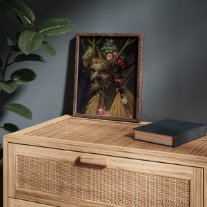 Quatre saisons dans une tête, impression de Giuseppe Arcimboldo, art mural saisonnier, décoration de maison de ferme, peinture Farmcore. image 3