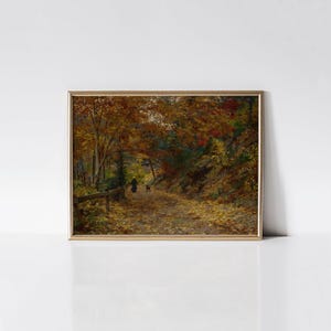 Falling Leaves 1899 by Olga Wisinger-Florian, Vintage Art Print, Autumn Wall Decor, Botanical Rustic Home Decor, Cozy Reading Nook Artwork