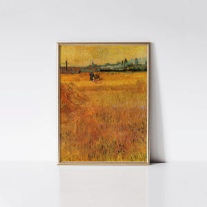 Vincent van Gogh Arles View from the Wheat Fields 1888 print, Vintage home decor, Rustic farmhouse landscape wall art, Art lover gift.