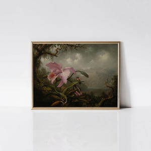 Orchid and Hummingbird 1885 by Martin Johnson Heade print.