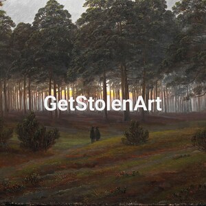Evening 1821 by Caspar David Friedrich Print, Moody Wall Decor, Vintage Aesthetic Art, Romantic Rustic Home Decor, Library Room Decor image 5