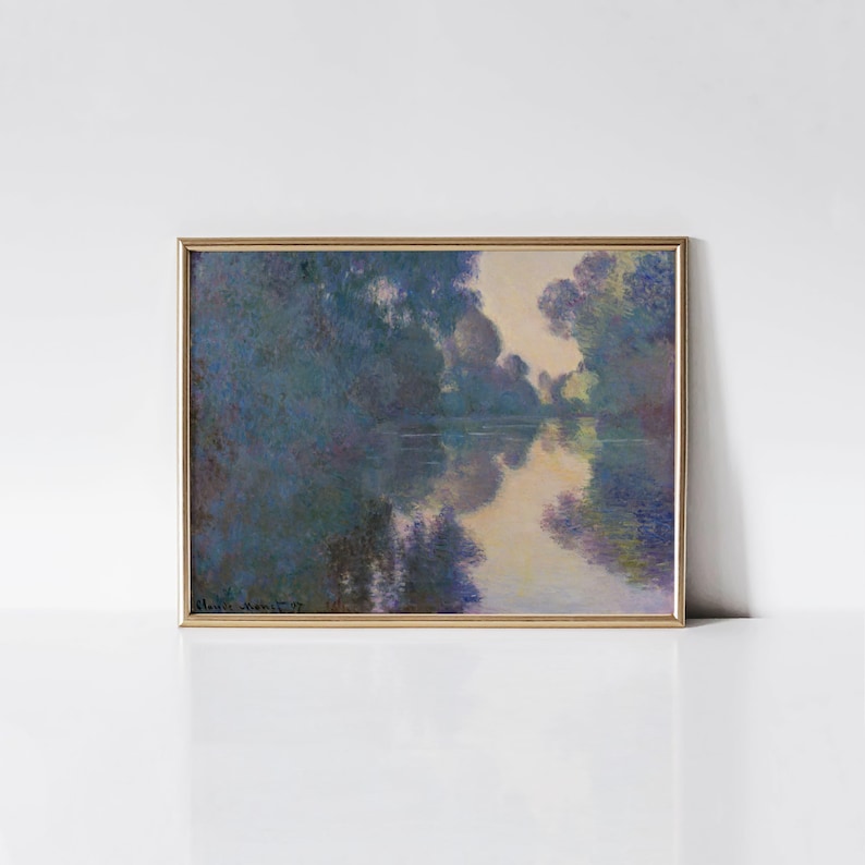 Impresión de Claude Monet "Amanecer en el Sena" (1897), decoración francesa vintage, arte impresionista, regalo moderno para oficina o sala de estar en una granja. imagen 1