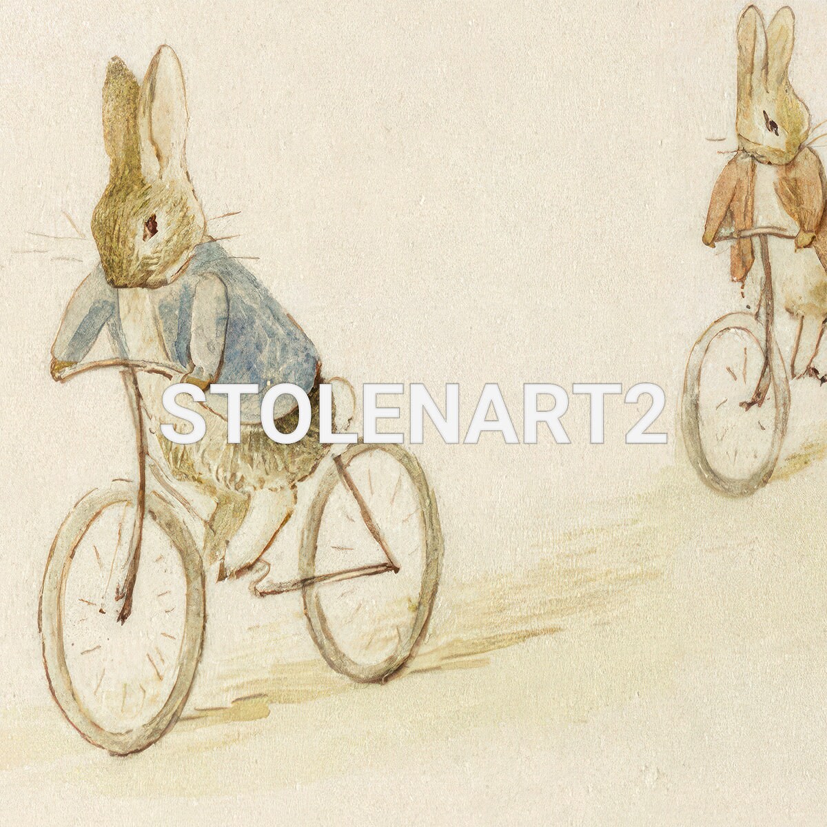 Peter Rabbit, Benjamin Bunny and Friends on Bicycles, Vintage Bunny ...