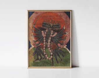 Diosa Mahakali, impresión de diosa hindú.