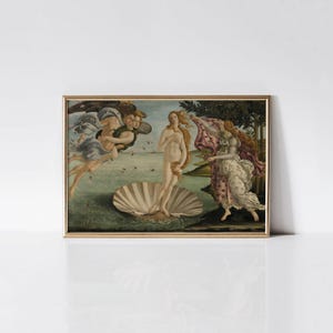 The Birth of Venus, Sandro Botticelli print, Classic Renaissance Painting.