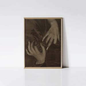 Hands and Thimble, Georgia O&#39;Keeffe print, Needlework art print, Needle and thread still life, Vintage sewing art, Art for DIY enthusiasts.