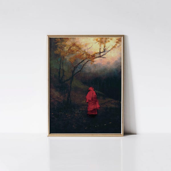 Alone in The Park 1900 Władysław Wankie print, Vintage muted wall art, Nostalgic scenery, Cottagecore decor, Art lover gift.