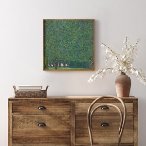 The park, Gustav Klimt print, Greenery wall art, Landscape painting, Square print. image 7