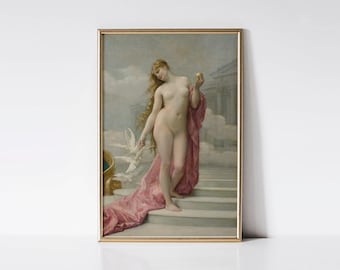Victorious Venus, Greek mythology art, Bedroom wall decor, Aphrodite, Goddess of Love, nude woman portrait, nude female art.