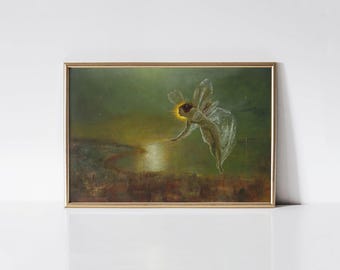 Spirit of Night print, Victorian night fairy painting, John Atkinson Grimshaw painting.