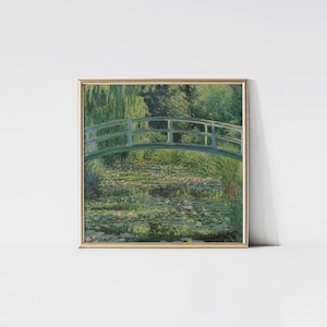 The Water-Lily Pond, Claude Monet painting, Impressionist art, Flower wall art.