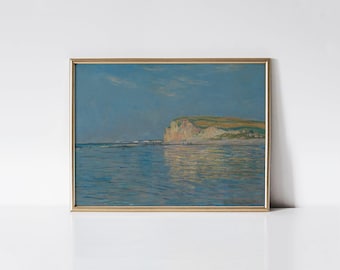 Low Tide at Pourville 1882 by Claude Monet, Vintage Coastal Decor, Beach House Art, Nautical Theme, Cozy Reading Nook, Housewarming Gift