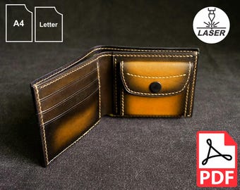 Wallet Leather PDF Laser Pattern SVG
