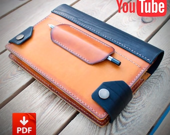 Couverture de livre en cuir - Patron PDF + Deux tailles