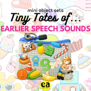 Mini Object Sets – ORIGINAL LABELS - Totes of Tinies Early Sounds p b t d k g m n ng f w y h Speech Therapy Articulation Practise