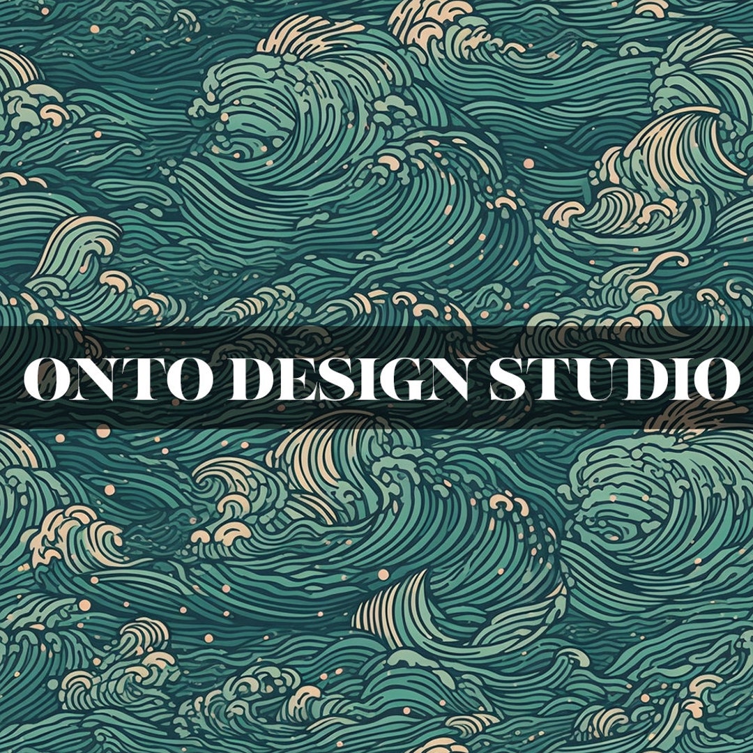 Ocean Waves Seamless Pattern - Digital Download, Paper Textures, Tiling ...