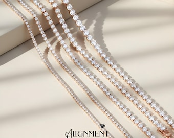 Moissanite Tennis Bracelet 18K Rose Gold Plated Sterling Silver Romantic Jewelry Gift for Wife Birthday Gift For Her Mother Of Groom Gift