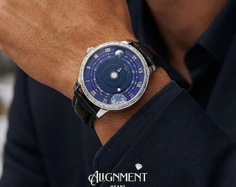 Moissanite Mechanical Watch Sapphire Crystal Luxury Men Watch Leather Strap 5ATM Waterproof Automatic Dress Watch