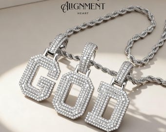 Mens Moissanite Letter Pendant Men A to Z Sterling Silver 18K White Gold Plated Iced Out Hip Hop Bling Initial Charm Custom Jewelry