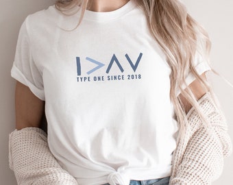 Greater Than Diabetes Personalized Shirt, Custom Design Diabetes t-shirt, T1D tee, Diabetes Awareness, Type One Diabetes, Diabetes Gift