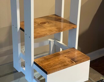 Child's Step Stool (Power Tower); Kitchen Stool; Montessori Stool (solid wood, not MDF)