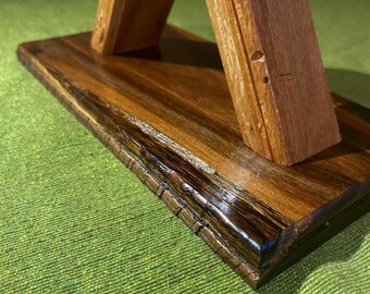 Black Walnut & Wormy Oak A-Frame Display Stand