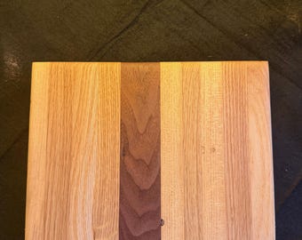 Handcrafted White Oak, Birch & Black Walnut Cutting Board