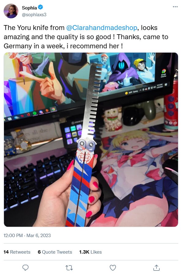 Yoru Knife Valorant Knife Butterfly Balisong Valorant Comb Etsy Canada