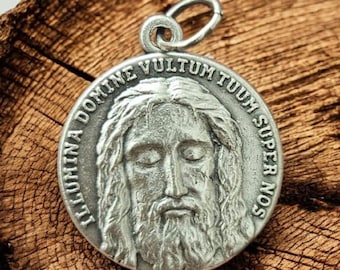 Medalla del Santo Rostro de Jesús al por mayor, Medalla de las Cinco Llagas de Jesús en latín - Señor, ilumina tu rostro sobre nosotros, Medalla del rostro de Jesús, Medalla de Jesucristo