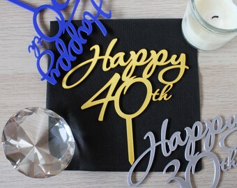 Feliz 30/40/50 toppers de pastel / Topper para pasteles