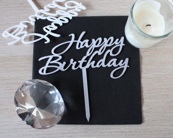 Adornos para tartas de feliz cumpleaños / Adornos para tartas