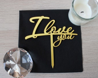 Adornos para tartas con la frase Te amo / Adornos para tartas