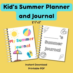 Kids 2023 Summer Planner, Kid&#39;s Summer Journal, Summer Bucket List, Reading Log, Summer Activities, Printable, Digital Download