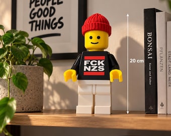 Brickman FCK NZS | 20 cm | Decoración llamativa