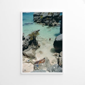 Schlanke Arons Am Strand Auf Bermuda Print Poster, Vintage Print, Fotografie Drucke, Altes Geld Poster, High Society Foto Druck