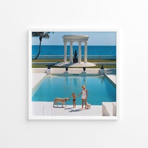 Poster stampato di Slim Aarons Nice Pool, stampa vintage, stampe fotografiche, stampa fotografica dell'alta società, stampa fotografica di qualità museale