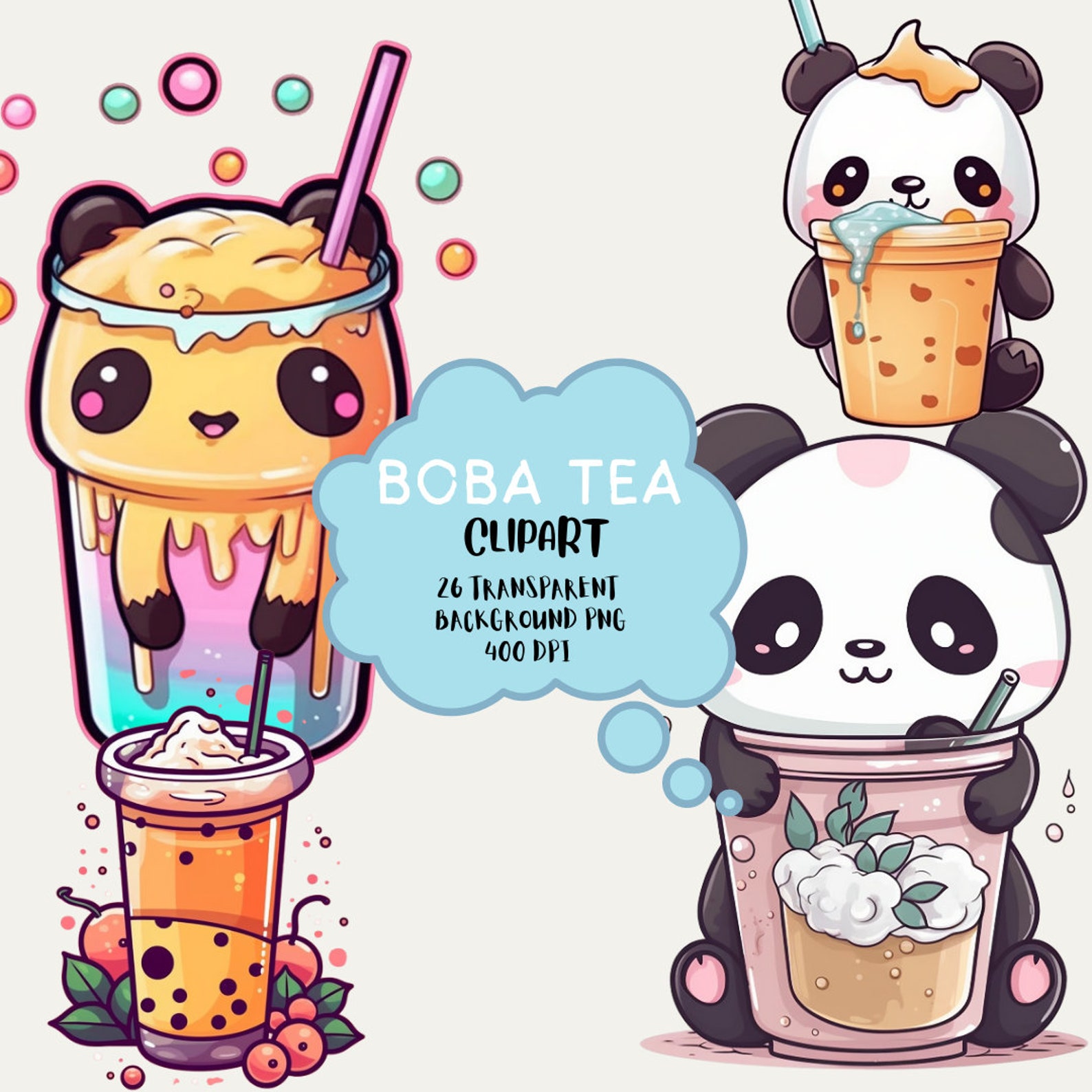 Bubble Tea PNG, Kawaii Boba Tea Clipart, Cute Boba Tea Drink, Kawaii