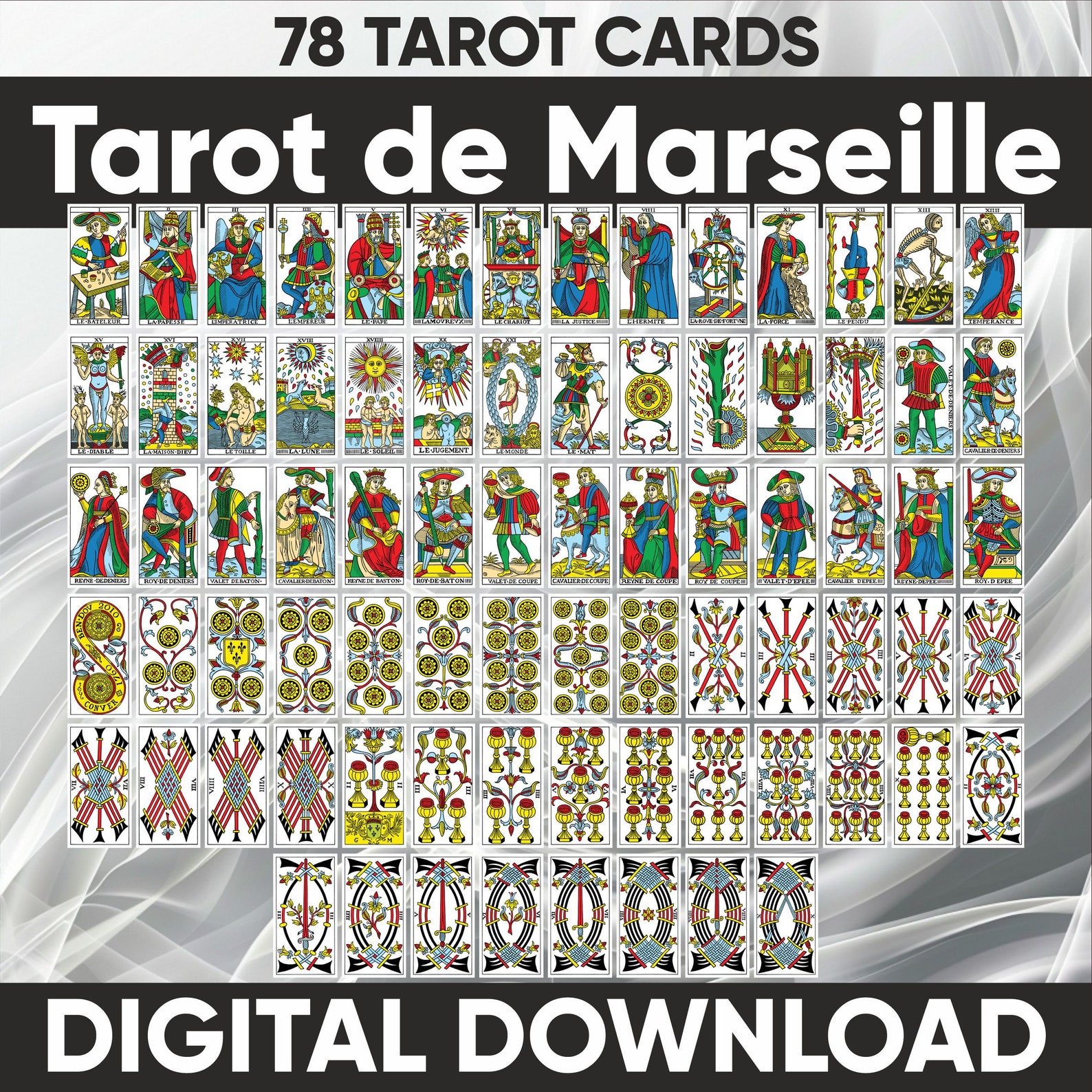 Printable Deck: Tarot De Marseille - Etsy