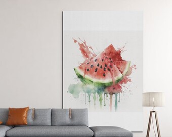 Juicy Delight - Una impresión de arte de sandía de acuarela digital / Arte de pared imprimible para oficina, sala de estar, dormitorio, inspirador / minimalista