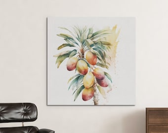 Mango Tango: Impresión de arte de pintura de mango de acuarela vibrante / Arte de pared imprimible para oficina, sala de estar, dormitorio, inspirador
