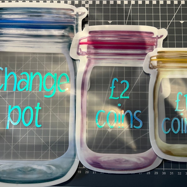 Lay Flat Coin Jars | Lay Flat Mason Jars | Personalised | Cash Envelope | Cash Budgeting | Coin Jar |