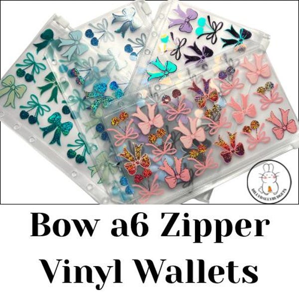 Bow a6 zipper vinyl wallets