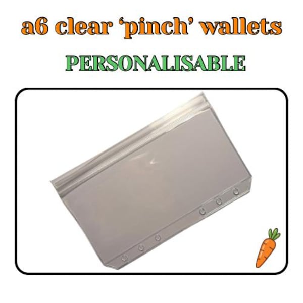 a6 clear pinch wallets
