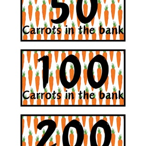 Carrot Placeholders | Digital Download | Cash budget | savings challenge
