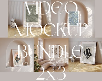 Video Mockup Frame Bundle 2x3 Mock up Wood Frame 2:3 Mock-up Animated PSD Vertical Frame Minimal Mock up Frame Simple Frame Mockup Video