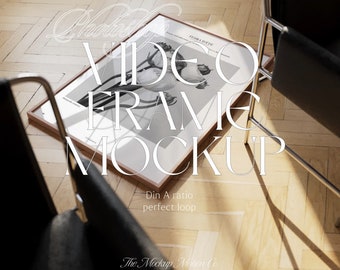 Animated Wood Frame Video Mockup PSD, Shadow Overlay (Digital Download)